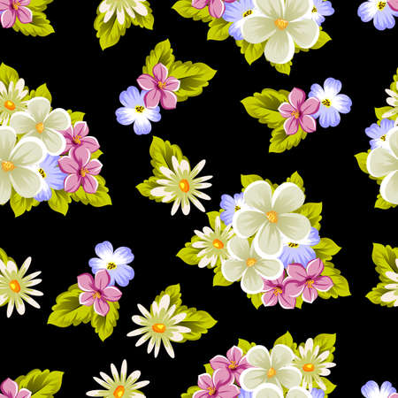 seamless pattern of flowers. For card designs, greeting cards, birthday invitations, wedding, Valentine's day, party, celebration. Vector illustrationのイラスト素材