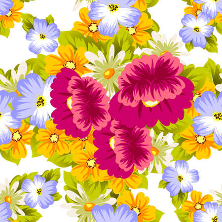 Abstract seamless pattern of flowers. for card designs, greeting cards, birthday invitations, Valentine's day, party, holiday vector illustration.のイラスト素材