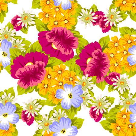 Abstract seamless pattern of flowers. for card designs, greeting cards, birthday invitations, Valentine's day, party, holiday vector illustration.のイラスト素材