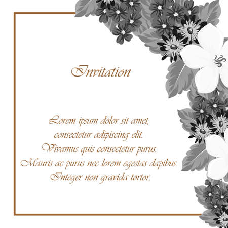 Frame of flowers for card designs, greeting cards, birthday invitations, Valentine's day, party, holiday vector illustration.のイラスト素材