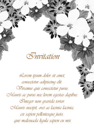 Frame of flowers for card designs, greeting cards, birthday invitations, Valentine's day, party, holiday vector illustration.のイラスト素材