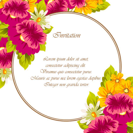 Frame of flowers. for card designs, greeting cards, birthday invitations, Valentine's day, party, holiday. Vector illustrationのイラスト素材