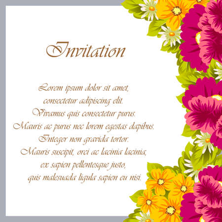 Frame of flowers for your designs. Vector illustrationのイラスト素材