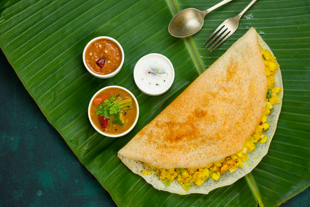 Dosa _Masala dosa,famous south Indian breakfast item which is made in caste iron pan in traditional...