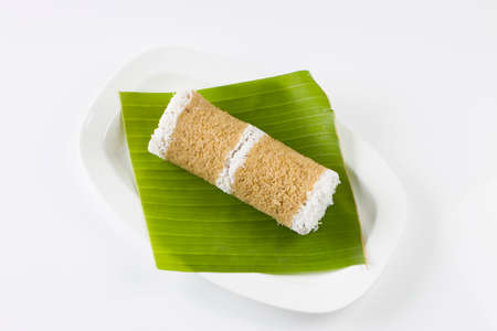 Kerala breakfast_Wheat puttu,healthy steamed food which is the main breakfast item of south indian made using wheat flour.の写真素材