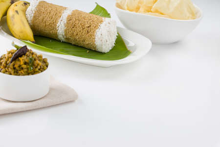 Kerala breakfast_Wheat puttu,healthy steamed food which is the main breakfast item of south indian...