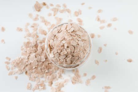 Poha or Aval,arranged in a glass bowl which is very healthy and using it we can make different asian food items  like poha upma and sweet poha etc which is very easy to make.の写真素材