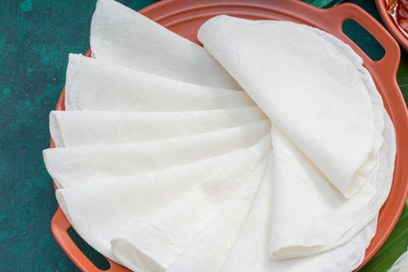 Nice pathiri south indian, malabar special food made using rice flour which is white round thin...