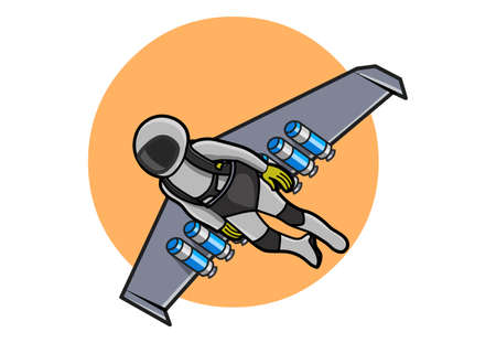 Vector illustration of Jet suit or flight pack, new inventionのイラスト素材