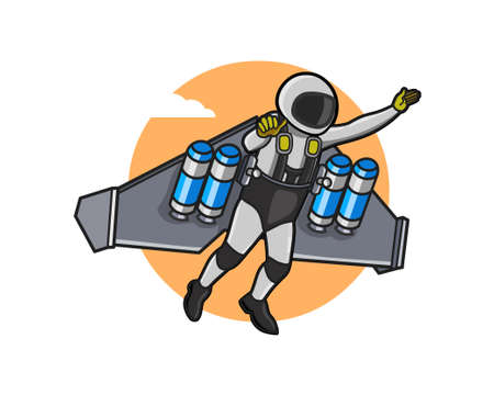 Vector illustration of Jet suit or flight pack, new inventionのイラスト素材