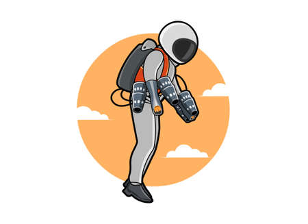 Vector illustration of Jet suit or flight pack, new inventionのイラスト素材