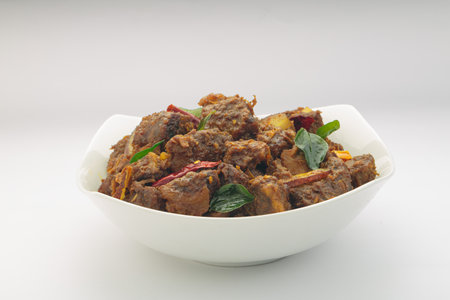 Malaysian dish of mutton curry with chilli and spicesの写真素材