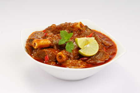 Mutton curry or Lamb curry, spicy Indian cuisine.の写真素材