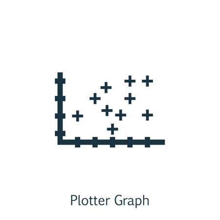 Vector Illustration Of Statistics Icon On Plotter Point Chart In Trendy Flat Style. Statistics Isolated Icon For Web, Mobile And Infographics Design.のイラスト素材