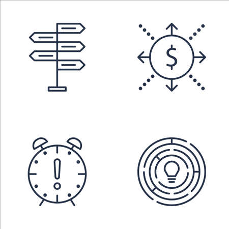 Set Of Project Management Icons On Creativity, Deadline, Decision Making And More. Premium Quality EPS10 Vector Illustration For Mobile, App, UI Design.のイラスト素材