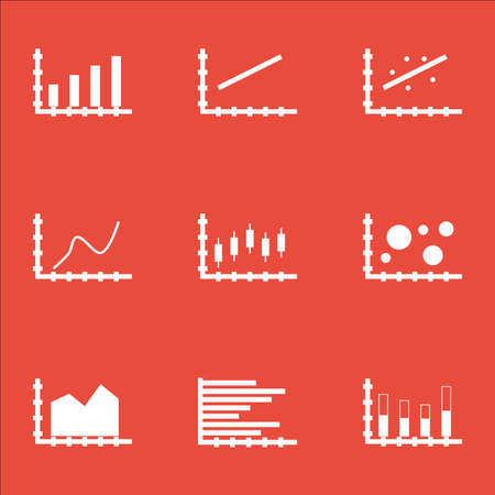 Set Of Graphs, Diagrams And Statistics Icons.のイラスト素材