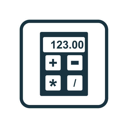 Vector Illustration Of Education Symbol On Calculator Icon. Premium Quality Isolated Financial Icon Element In Trendy Flat Style.のイラスト素材