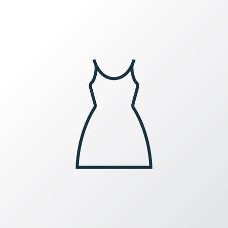 Dress Outline Symbol. Premium Quality Isolated Gown Element In Trendy Style.のイラスト素材