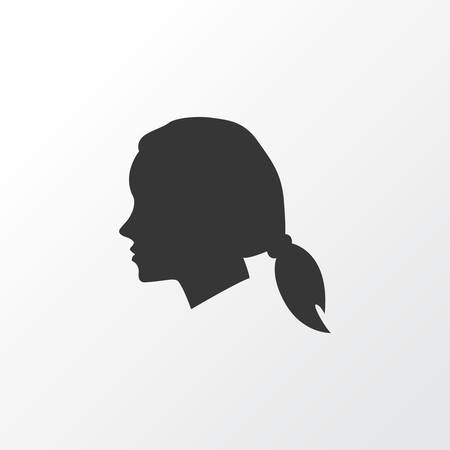Female Icon Symbol. Premium Quality Isolated Gentlewoman Head Element In Trendy Style.のイラスト素材
