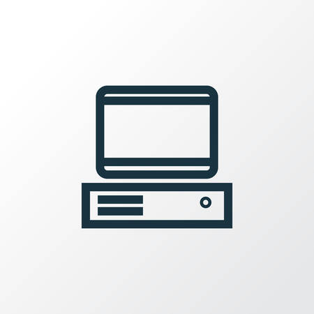 Computer Outline Symbol. Premium Quality Isolated PC  Element In Trendy Style.のイラスト素材