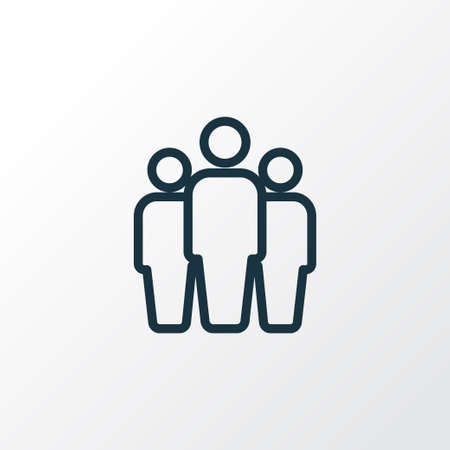 Group Outline Symbol. Premium Quality Isolated Team Element In Trendy Style.