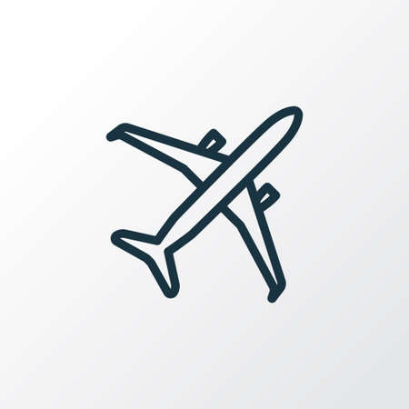 Airplane Outline Symbol. Premium Quality Isolated Plane  Element In Trendy Style.のイラスト素材
