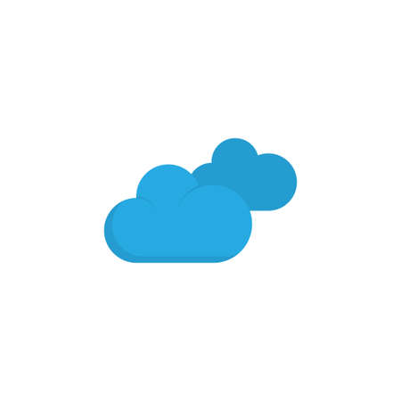 Clouds Flat Icon Symbol. Premium Quality Isolated Overcast Element In Trendy Style.のイラスト素材