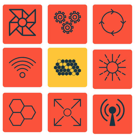 Set Of 9 Artificial Intelligence Icons.