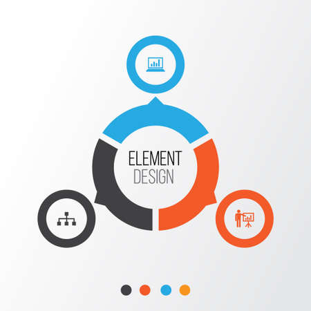 Job Icons Set. Collection Of Hierarchy, Diagram, Presenting Man And Other Elements. Also Includes Symbols Such As Statistics, Laptop, Chart.のイラスト素材