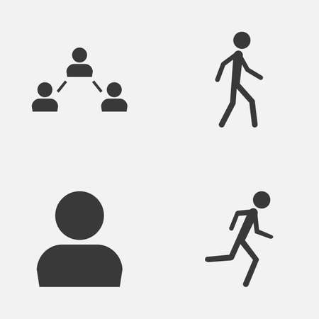 Person Icons Set. Collection Of Running, User, Jogging And Other Elements. Also Includes Symbols Such As Network, Avatar, Walking.のイラスト素材
