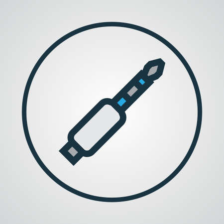 Jack Colorful Outline Symbol. Premium Quality Isolated Audio Element In Trendy Style.のイラスト素材