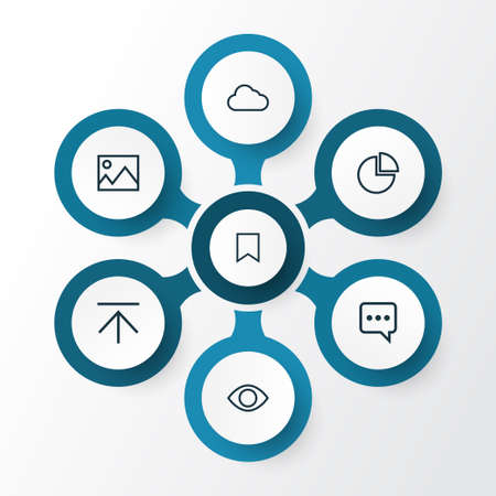 Interface Outline Icons Set. Collection Of Chatting, Bookmark, Cloud And Other Elementsのイラスト素材