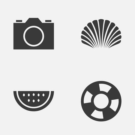 Collection Of Lifesaver, Conch, Video And Other Elements.のイラスト素材