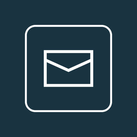 Premium Quality Isolated Mail Element In Trendy Style.  Envelope Outline Symbol.のイラスト素材