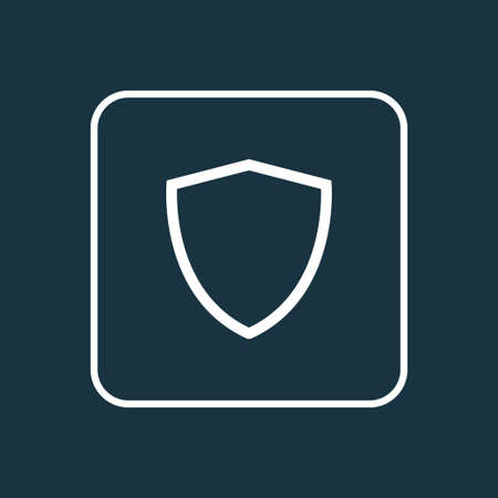 Shield Outline Symbol. Premium Quality Isolated Protect Element In Trendy Style.のイラスト素材