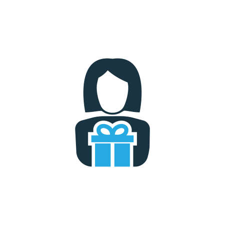 Premium Quality Isolated Parcel Element In Trendy Style.  Gift To Mother Colorful Icon Symbol.のイラスト素材