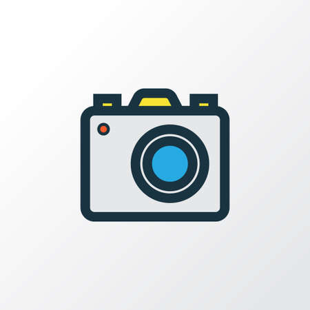 Premium Quality Isolated Camera Element In Trendy Style.  Photo Apparatus Colorful Outline Symbol.のイラスト素材