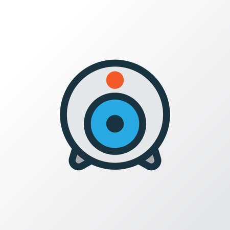Premium Quality Isolated Broadcast Element In Trendy Style.  Web Cam Colorful Outline Symbol.のイラスト素材