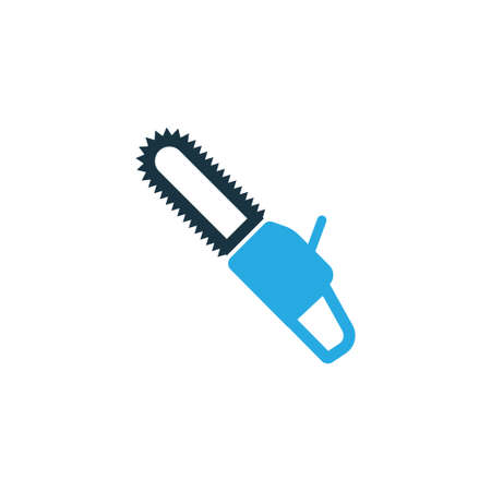 Premium Quality Isolated Saw Element In Trendy Style.  Chainsaw Colorful Icon Symbol.のイラスト素材
