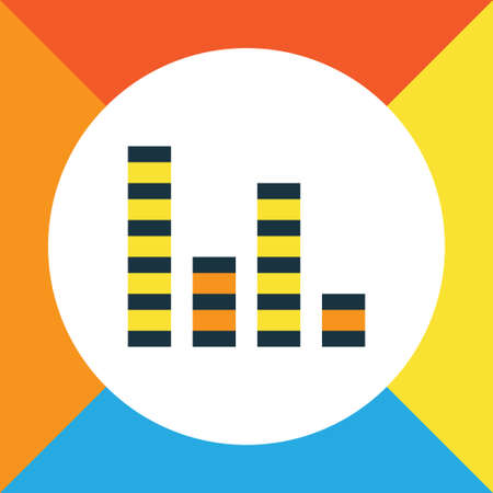 Premium Quality Isolated Equalizer Element In Trendy Style.  Audio Mixer Colorful Outline Symbol.のイラスト素材