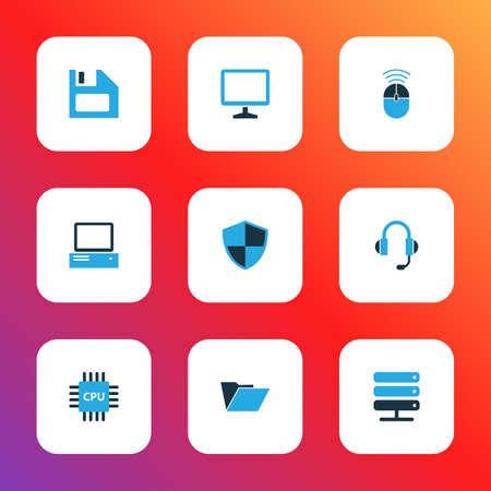 Computer Colorful Icons Setのイラスト素材