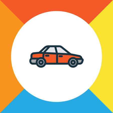 Sedan colorful outline symbol. Premium quality isolated car element in trendy style.のイラスト素材