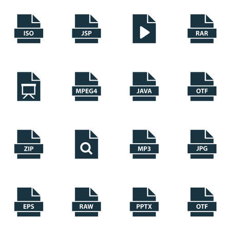 Includes Icons Such As Presentation, Organize, Otf And Other.  Types Icons Set. のイラスト素材