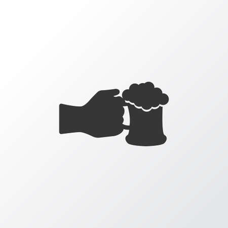 Beer in hand icon symbol. Premium quality isolated drink element in trendy style.のイラスト素材