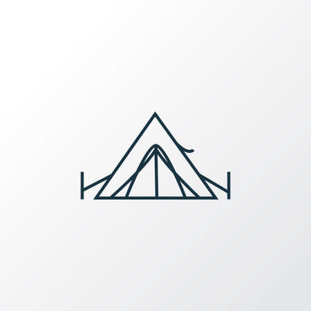 Tent icon line symbol. Premium quality isolated tepee element in trendy style.の写真素材