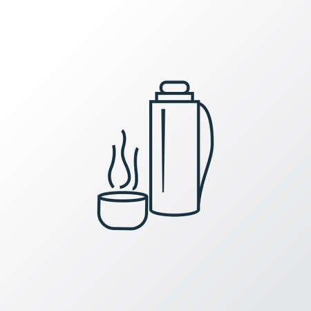 flask icon line symbol. Premium quality isolated thermo container element in trendy style.のイラスト素材