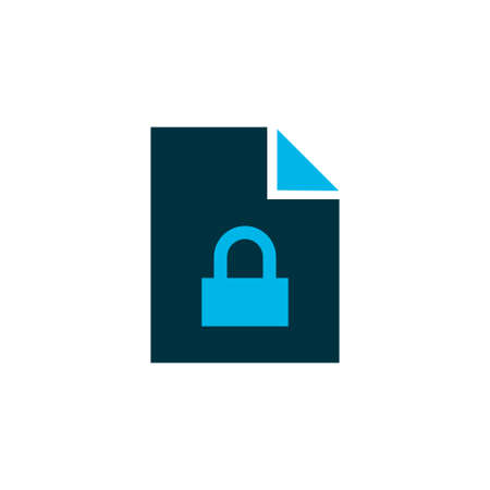 Locked file icon colored symbol. Premium quality isolated padlock element in trendy style.