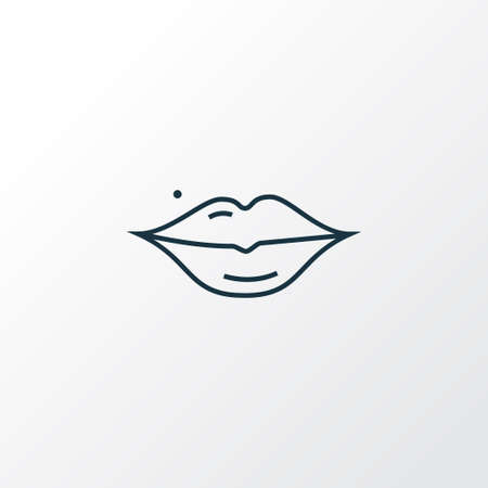 Lips icon line symbol. Premium quality isolated mouth element in trendy style.のイラスト素材