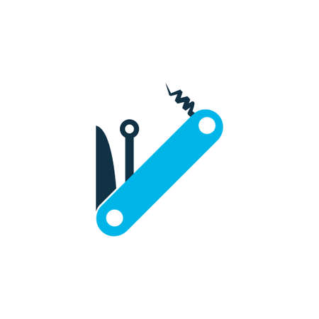 Multitool icon colored symbol. Premium quality isolated penknife element in trendy style.のイラスト素材