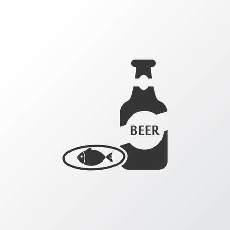 Beer with fish icon symbol. Premium quality isolated dinner element in trendy style.のイラスト素材